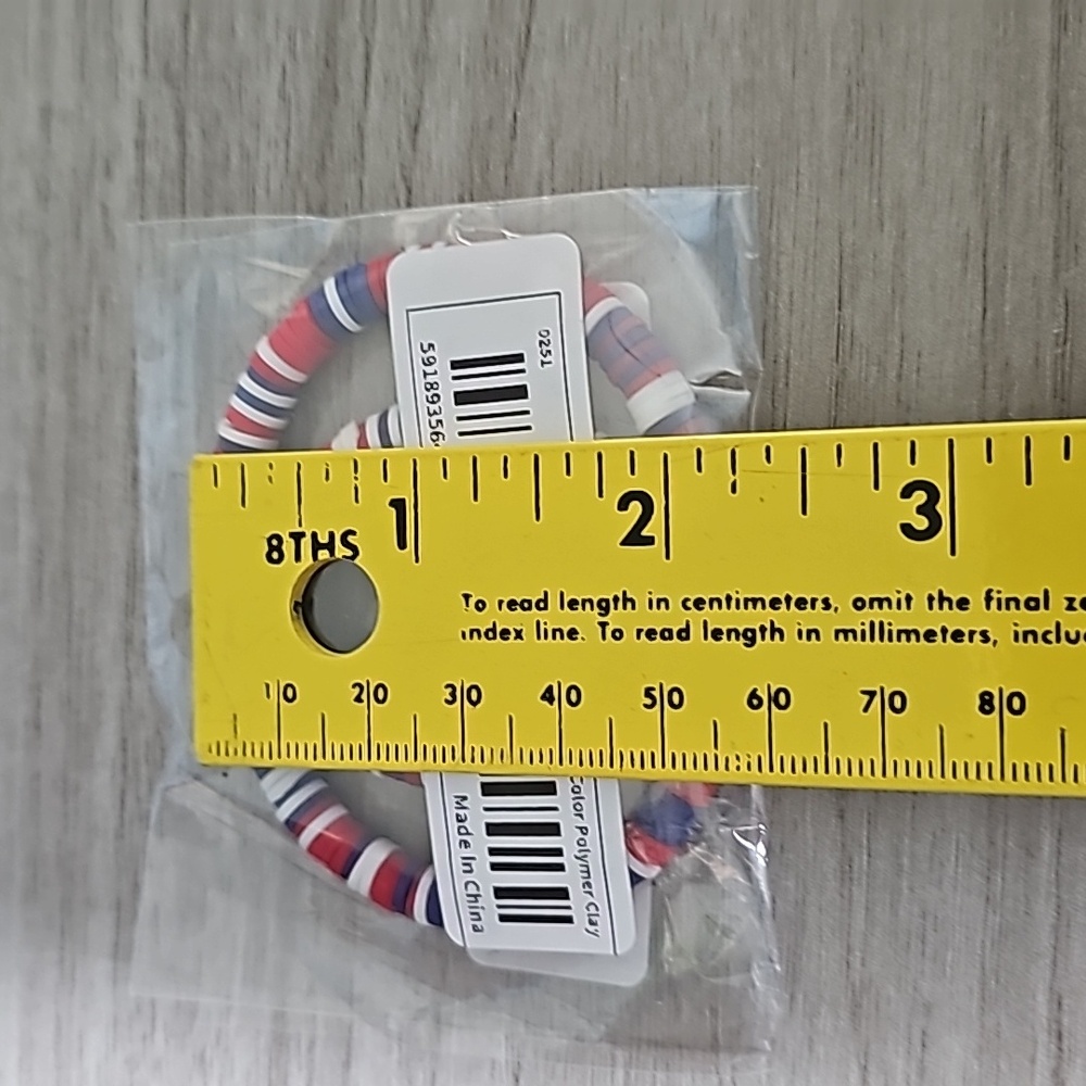 Patriotic polymer clay hoops - Picture 4 of 5